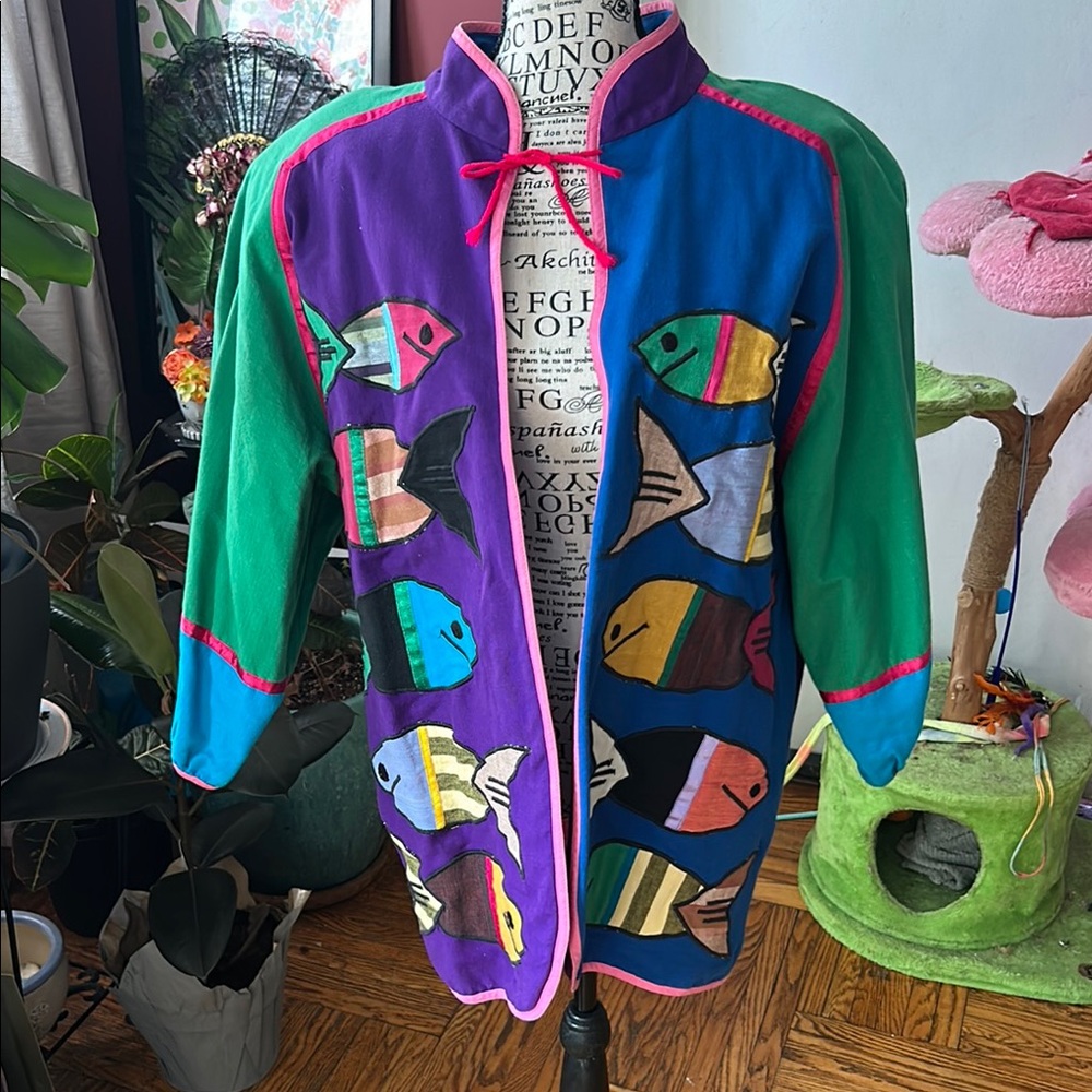 Victor Camarena vintage Colorful Fish Pattern Jacket
